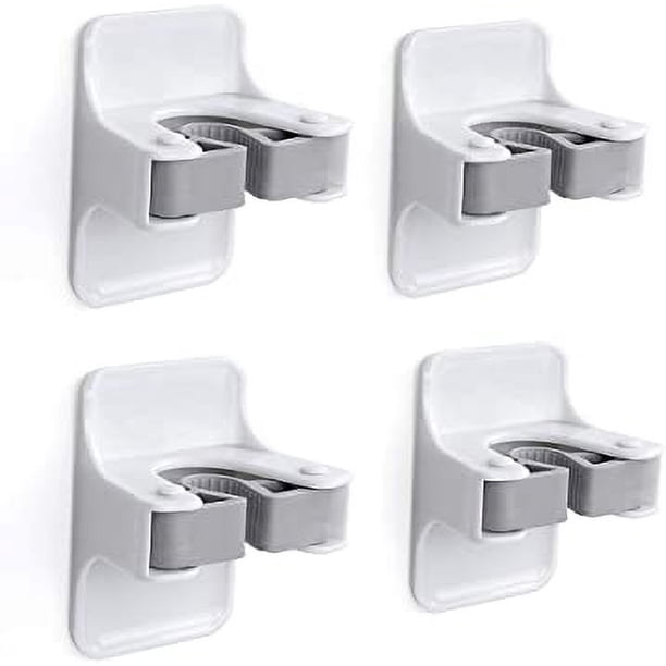 Soporte para escobas, 4 unidades, resistente soporte para escobas de pared, agarre autoadhesivo, sin perforaciones, súper antideslizante, colgador para escobas y recogedores para el hogar.