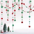 thumbnail image 3 of Twfbrm 13FT Christmas Tinsel Garland Xmas Tree Decorations Green Leaves Christmas Metallic Twist Garland Ceiling Hanging Decorations for New Year Party Holiday Indoor Outdoor Supplies, 3 of 7
