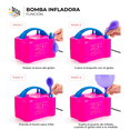 thumbnail image 4 of Bomba de Aire electrica para Globos, Doble Boquilla, Inflador de Globos con Modo Automático, portatil Deco play bomba infladora rosa, 4 of 4