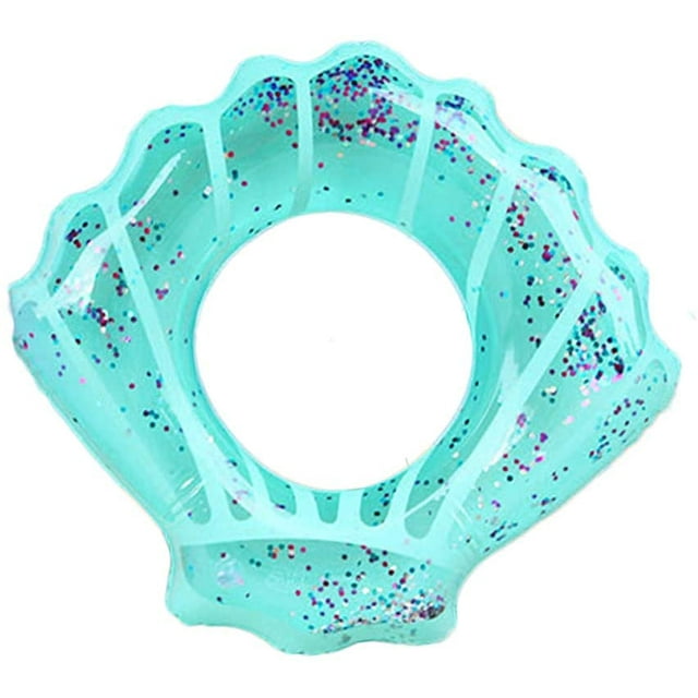 Shell Swim Rings for Kids Adults Pool Swimming Ring Inflatable Float Raft Water Swim Tube Summer Beach Party Decoration - Blue