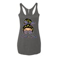 thumbnail image 3 of Autism Awareness Mom Life Messy Hair Bun | Cool Support Neon Print Bandana Mother's Day Tri-Blend Racerback Tank Top, Premium Heather, Small, 3 of 5