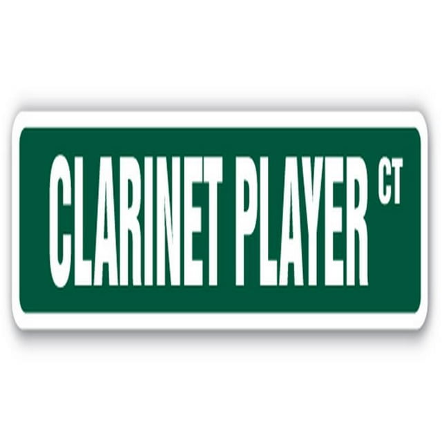 SignMission SS-624-Clarinet Player 6 x 24 in. Street Sign - Clarinet Player - Music Lessons Teacher Band Orchestra