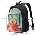 thumbnail image 5 of Fuzoiu Floating Colorful Cereal Print USB Backpack with Charging Port,Laptop Backpack,Business Travel Durable Laptops Backpack, for School, Work, Travel & Outdoor Activities, 5 of 7