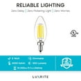 thumbnail image 3 of Luxrite 5W E12 Vintage Candelabra LED Dimmable Light Bulbs, 60W Equivalent 4000K Cool White, 550 Lumens, Blunt Tip, 12-Pack, 3 of 8