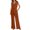 Orange, variant on XWSHYW Jumpsuit for Women Plus Size Sleeveless Solid Color Jumpsuit Leisure Loose Fit Comfort Waist Long Jumpsuits