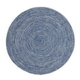 thumbnail image 2 of Superior Two-Toned Braided Round Indoor/ Outdoor Area Rug, Denim Blue/ White, 4', 2 of 5