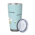 thumbnail image 2 of Salouo funny goose Print 20oz Tumbler with Lid,Stainless Steel Vacuum Insulated Tumbler Durable Insulated Coffee Mug Thermal Cup with Splash Proof Sliding Lid-Straw Three-piece Set, 2 of 8