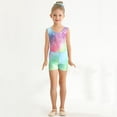 thumbnail image 2 of Girls Gymnastics Leotards with Shorts Kids Toddler Tumbling Outfits Sleeveless Sparkle Ballet Dance Activewear Leotard Biketards 5-14 Years, 2 of 9