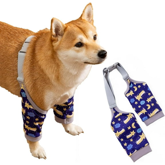 GYTY Dog Elbow Protector Pad - Adjustable Strap Soft Padding for Front Leg Support Anti-Abrasion Dirt-Proof Knee Brace Pet Elbow Cover Sleeves for Small Medium Large Dogs (X-Large,Grey)