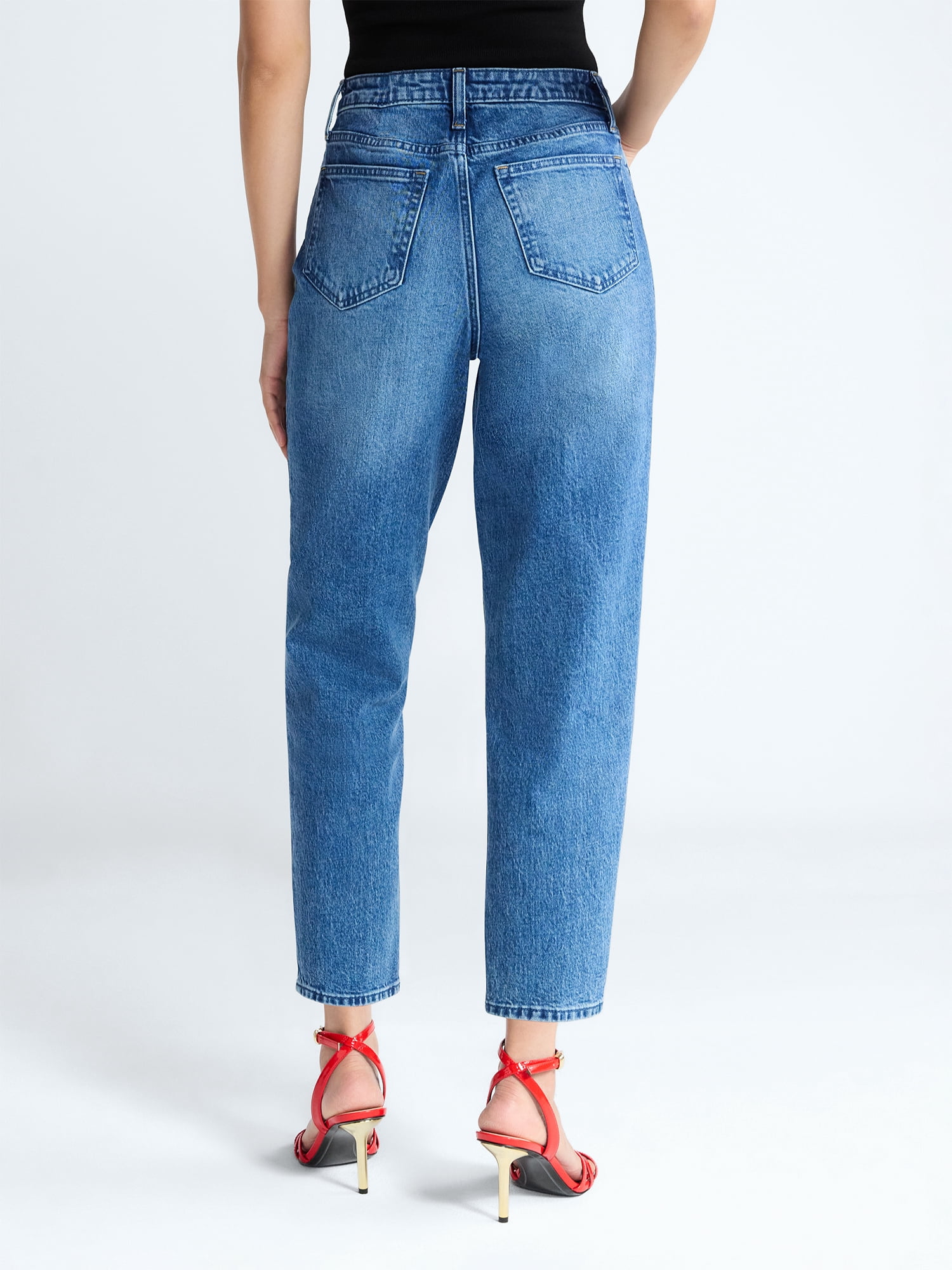 Devil Wears Prada Scoop Collection Women's and Women's Plus Crease Barrel Jeans, 26.5'' Inseam, Sizes 0-26W