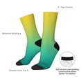 thumbnail image 4 of Vsdgher Teal To Yellow Gradient Crew Socks for Men & Women, Breathable Casual Athletic Ankle Socks, 4 of 6