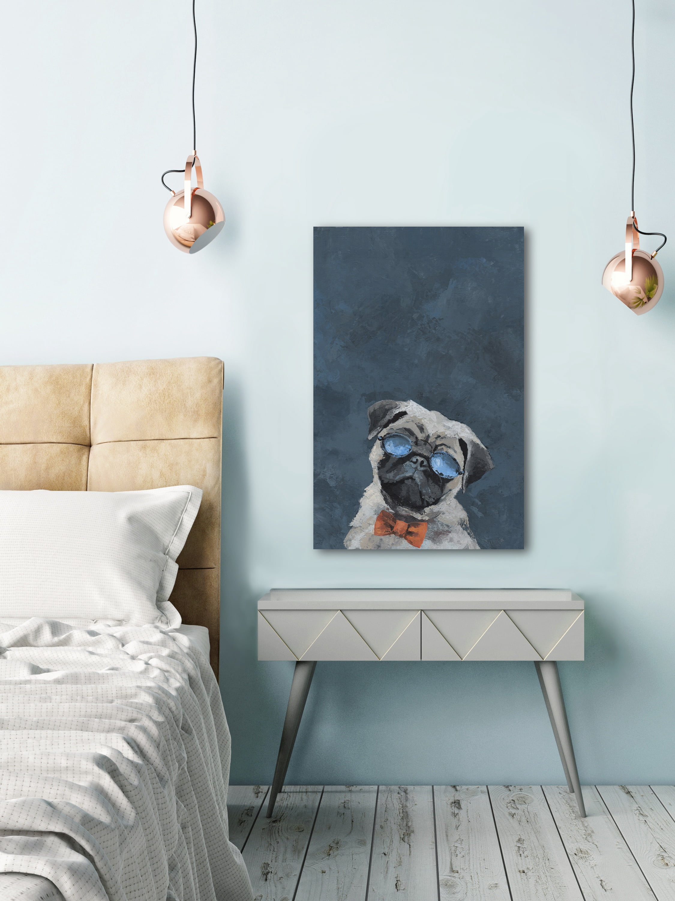 Marmont Hill "Detective Pug" Painting Print on Wrapped Canvas