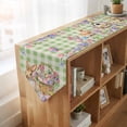 thumbnail image 4 of Easter Bunny Table Runner Linen Burlap Table Runner 72 Inches Long Spring Easter Eggs Floral Sage Green Check Dresser Scarves for Kitchen Island Coffee Dining Party Wedding Holiday Decor 14"x72", 4 of 8