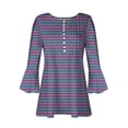 thumbnail image 4 of RXIRUCGD Blouse T-Shirt Décontractée à Manches Courtes Imprimée Mode Rayée pour Femmes, Rose, Taille : m, 4 of 5