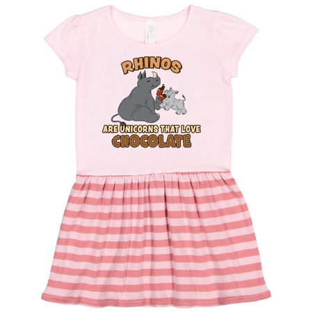 

Inktastic Rhinos are Just Unicorns that Love Chocolate Gift Toddler Girl Dress