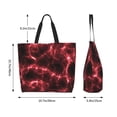 thumbnail image 6 of Bingfone Canvas Tote Bag for Women with Inner Pocket Aesthetic Cute Shopping Tote Bags Reusable Grocery Bags-Red Line, 6 of 9