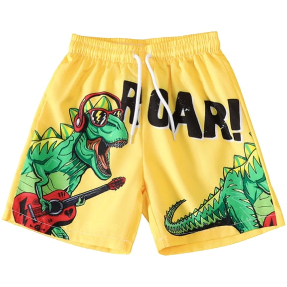 BOBOGOJP Boys Swim Trunks Toddler Swim Board Shorts Quick Dry Beach Swimwear Trunks Shorts Bathing Bottom for Boy 2-8 Years Yellow for Size 5-6 Years