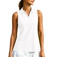 thumbnail image 2 of TGSLY Women's Golf Shirts Quick-Dry Athletic Collared V Neck Sleeveless Workout Tank Tops Dressy Casual Solid Color Golf Tennis Vest L, 2 of 10