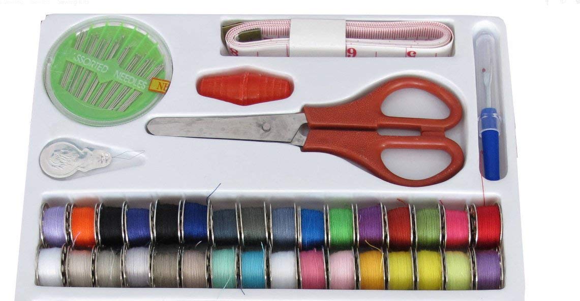 Michley Fs-092 Sewing Kit With 100 Pieces Including Thread Spools, Bobbins, Scissors, Needles, Thimbles, And More - image 2 of 5