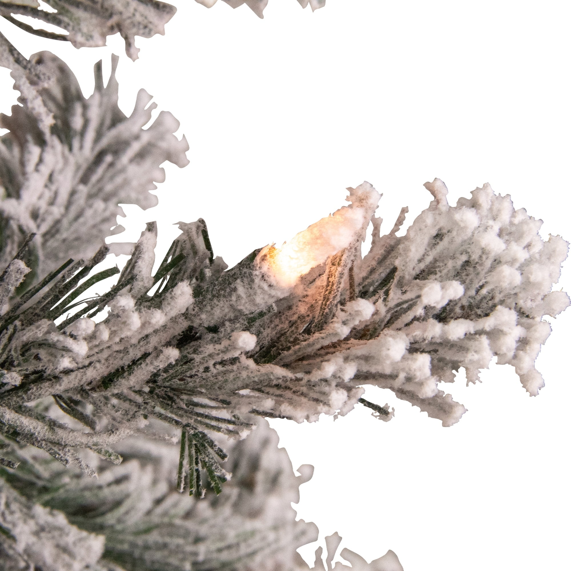 4.5' Pre-Lit Flocked Madison Pine Artificial Christmas Tree Clear