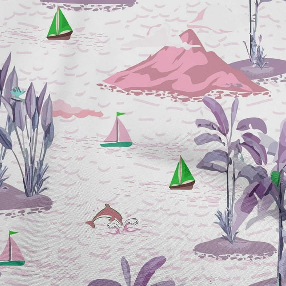 oneOone Georgette Viscose Pink Fabric Tropical Beach Sewing Fabric By The Yard Printed Diy Clothing Sewing Supplies 42 Inch Wide