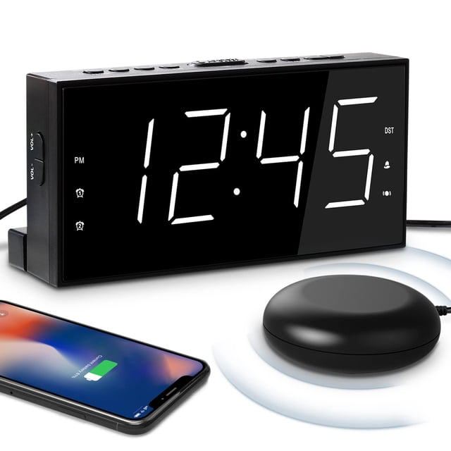 Despertador Mesqool, alarma doble extra ruidosa con vibración