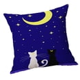 thumbnail image 3 of Funda de cojín cuadrada decorativa con diseño de gato blanco y negro, 45 x 45 cm Gato blanco y negro 45x45cm., 3 of 9