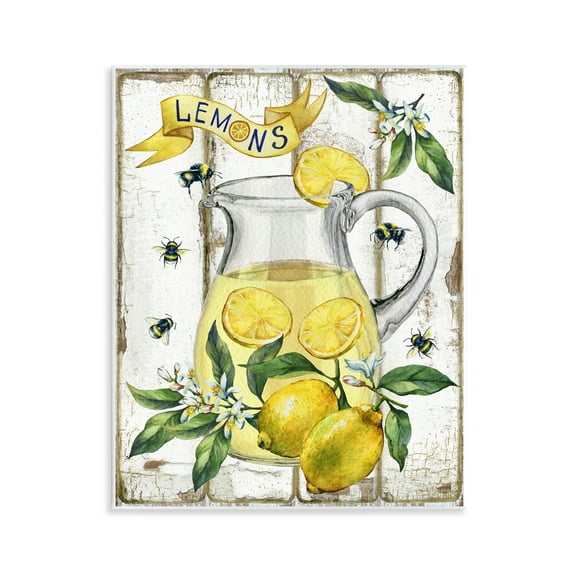 Stupell Industries Farmhouse Fresh Lemon Food & Beverage Painting Unframed Art Print Wall Art, 11 x 14