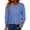 Blue 2, variant on Women's Blouses Shirts Summer V-neck Pleated Cuffs 3/4 Sleeves Solid Color Tops Work Tunic Party Going Out Dressy