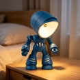 thumbnail image 3 of Mini Desk Lamp, DIY Night Light with Playful Character Design, Small Table Lamp for Bedroom Office Desk Decor, Compact Plastic Ambient Lighting, Cute Decorative Lamp Gift for Adults Teens, Blue, 3 of 5