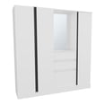 thumbnail image 2 of JERFIT Modern White Armoire with Double Doors, Freestanding Wardrobe Closet with Hanging Rod and Shelves for Bedroom Storage, 2 of 8