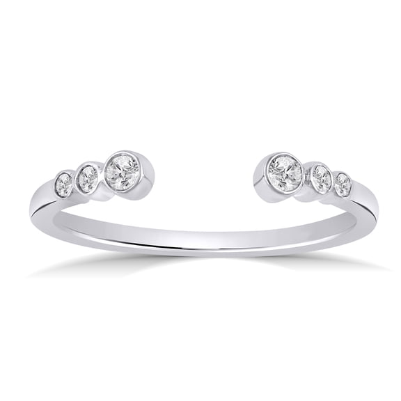 La Joya 1/10 ct tw Diamond Open Wedding Band, 10K White Gold, Size 4.5