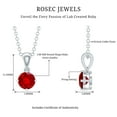 thumbnail image 4 of Rosec Jewels Lab Created Ruby Solitaire Pendant for Women (5 mm, AAAA Quality), 925 Sterling Silver, 4 of 7