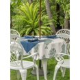 thumbnail image 3 of Outdoor Tablecloth with Umbrella Hole for Patio/Picnic/Party/Camping, Abstract Art Fish Green Waterproof Table Cloth Round Cover Washable, Coastal Ocean Summer Marine Life (Dia 60"), 3 of 8