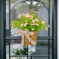 thumbnail image 4 of Shipiny Spring Summer Flower Wreath Door Hanging Basket Artificial Floral Wall Pendant for Farmhouse Home Garden Patio Yard and Balcony Decoration, D, 4 of 4