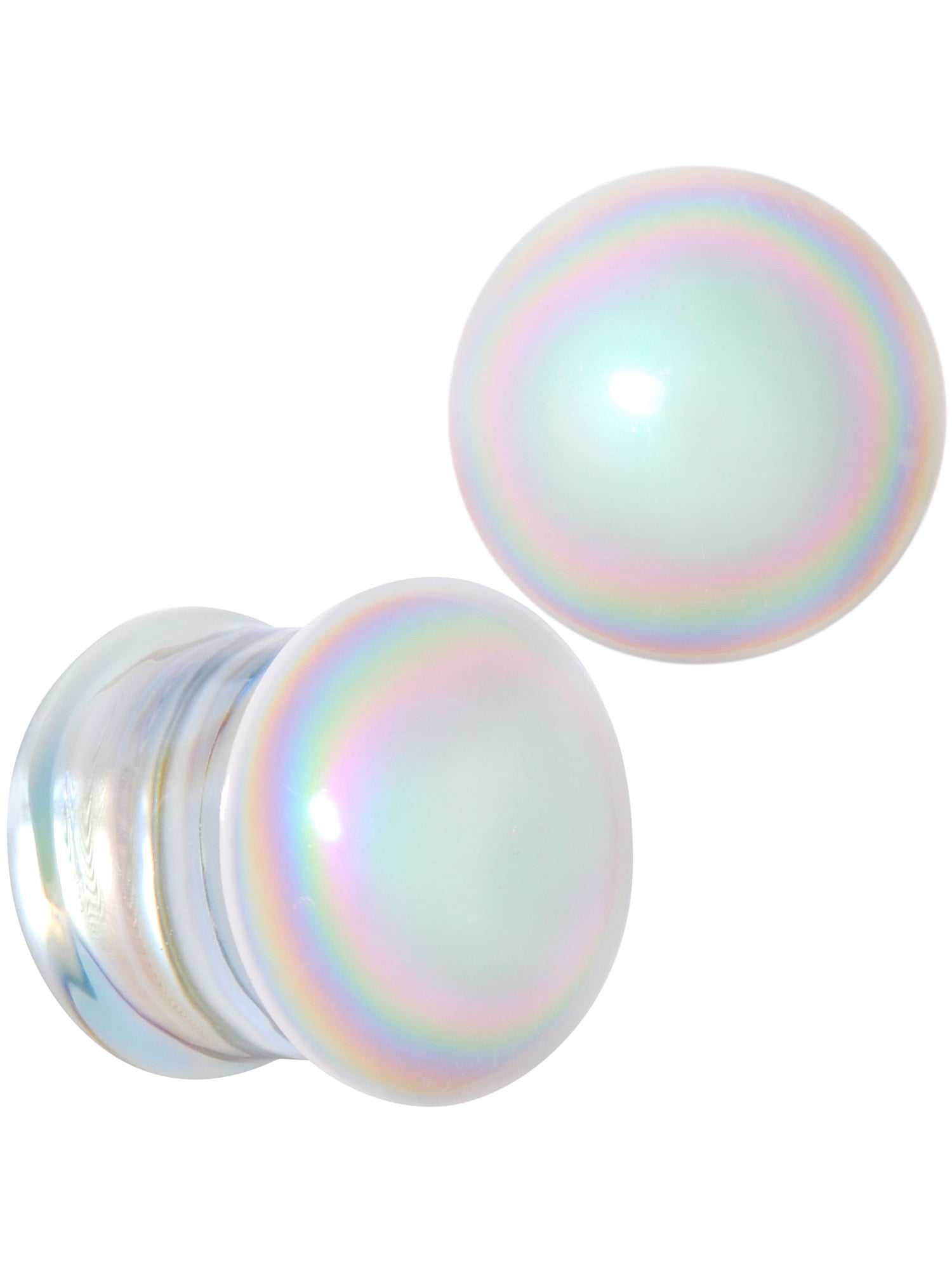 Covet Jewelry Rainbow Stripe Single Flared Ear Gauge Plug