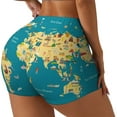 thumbnail image 2 of Qekee World Map With Landmarks Women Workout Shorts, Sports shorts, Scrunch Butt Lifting Gym Shorts, Breathable Soft - X-Large, 2 of 9