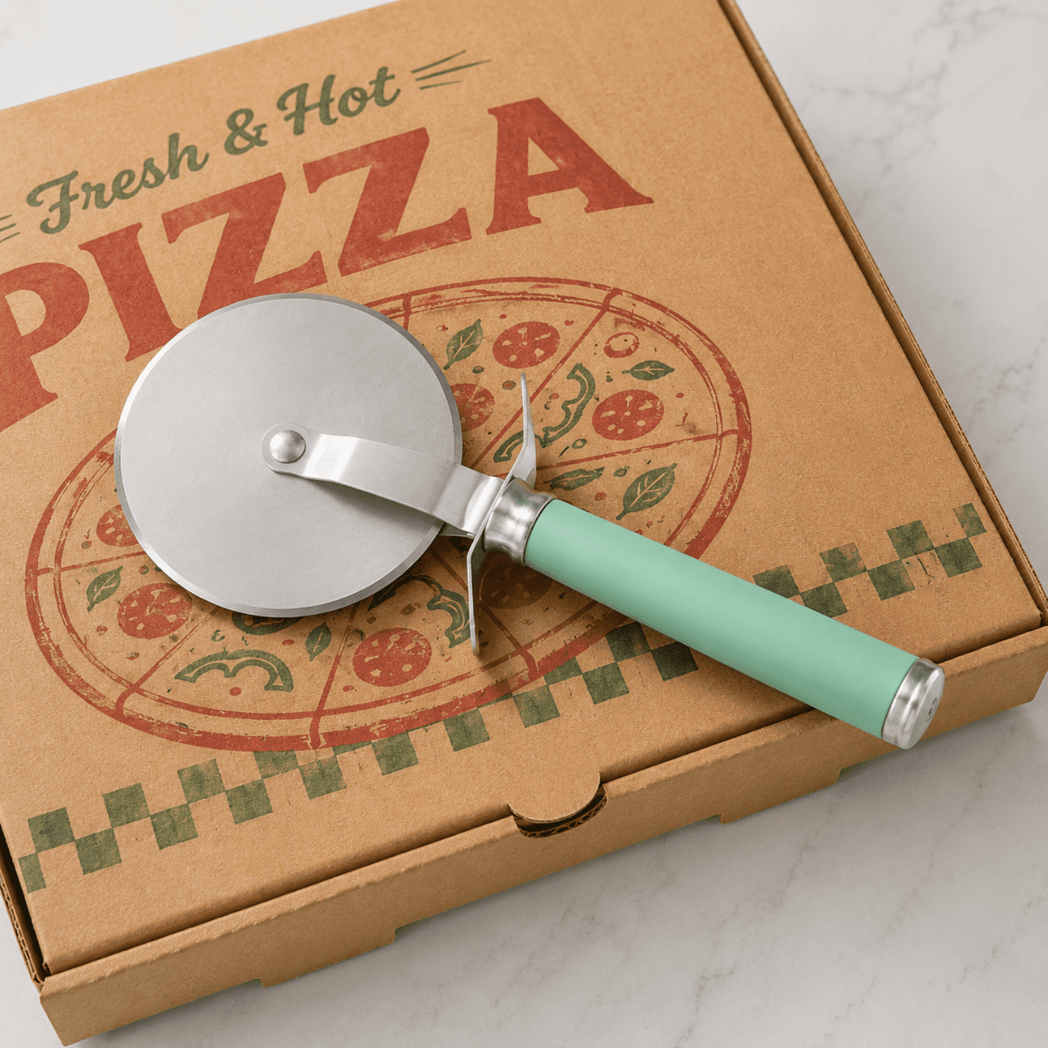 The Pioneer Woman Pizza Cutter Wheel, Stainless Steel, Greyed Jade