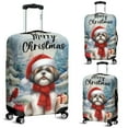 thumbnail image 2 of Merry Christmas Shih Tzu Enjoys Woofmas Winter Xmas Holiday Travel Luggage Cover Lion Dog Lover Gifts Suitcase Dust Protective Decor - 02022, 2 of 5
