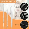 thumbnail image 5 of 2Pcs 2 Style 410 Stainless Steel Eyelash Separator Tool for Curling Extensions Precision Lash Comb with 2Pcs Iron Eyelash Tweezers DIY, 5 of 6