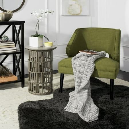SAFAVIEH Haven Knit Solid Throw, 50" x 60", Light Grey/Natural