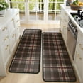 thumbnail image 4 of Kitchen Rugs Sets Of 2,Brown Beige Checkerboard Checkered Pattern Anti Fatigue Kitchen Mat Rugs Non Slip Washable,Decorative Kitchen Floor Mats for Kitchen,Sink,Laundry,17"x47"+17"x47", 4 of 5