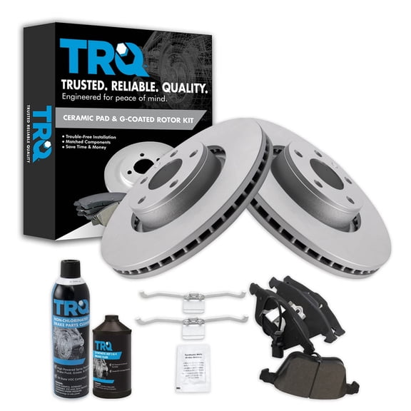 TRQ Front Ceramic Brake Pads & Rotors Kit Fits 07-11 Audi A6 05-11 A6 Quattro BKA24681