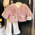 thumbnail image 3 of Darzheoy Girls Open Front Cardigan FauxFur Coat Warm Fuzzy Trendy Winter Vintage Parka ShaggyParty Outerwear Jackets Tops, 3 of 4