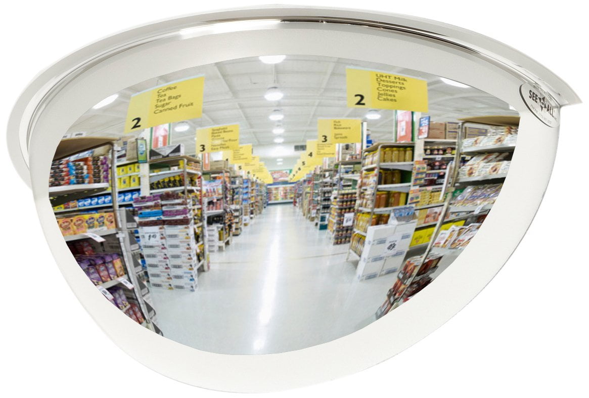 See All Pv18 180 Panaramic Full Dome Plexiglas Security Mirror Degree Viewing Angle 18 Diameter Pack Of 1