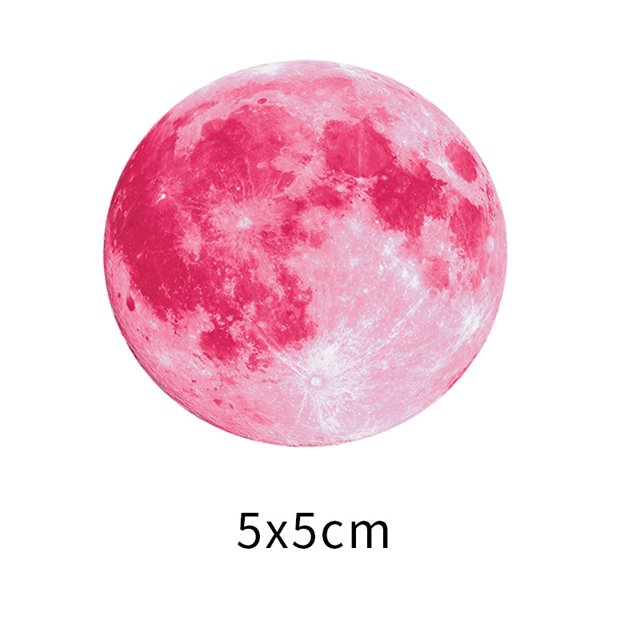 Pegatinas de pared de luna luminosa de 30 cm para decoración de habitación de niños, pegatina decorativa de luna luminosa, luz verde/azul/rosa