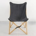 thumbnail image 4 of AmeriHome Canvas and Bamboo Butterfly Chair - Black - 2 Piece Set, 4 of 5