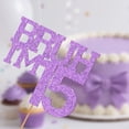thumbnail image 4 of Cake Topper Sacguguber Purple Glitter Brush I'm 17 Birthday, 4 of 7