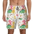 thumbnail image 2 of Goofa Cute Baby Dinosaurs Printed Men's Swim Trunks Board Shorts Quick Dry Mens Swimming Trunks with Compression Liner,Breathable Fit Hawaii Beach Shorts-Medium, 2 of 9