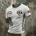 thumbnail image 2 of WEIWEN 4th of July Shirts for Men 250 Anniversary USA Shirt Mens American Flag Patriotic T-Shirts Crewneck Pullover Short Sleeve Fourth of July Tops Light Gray, XL, 2 of 4